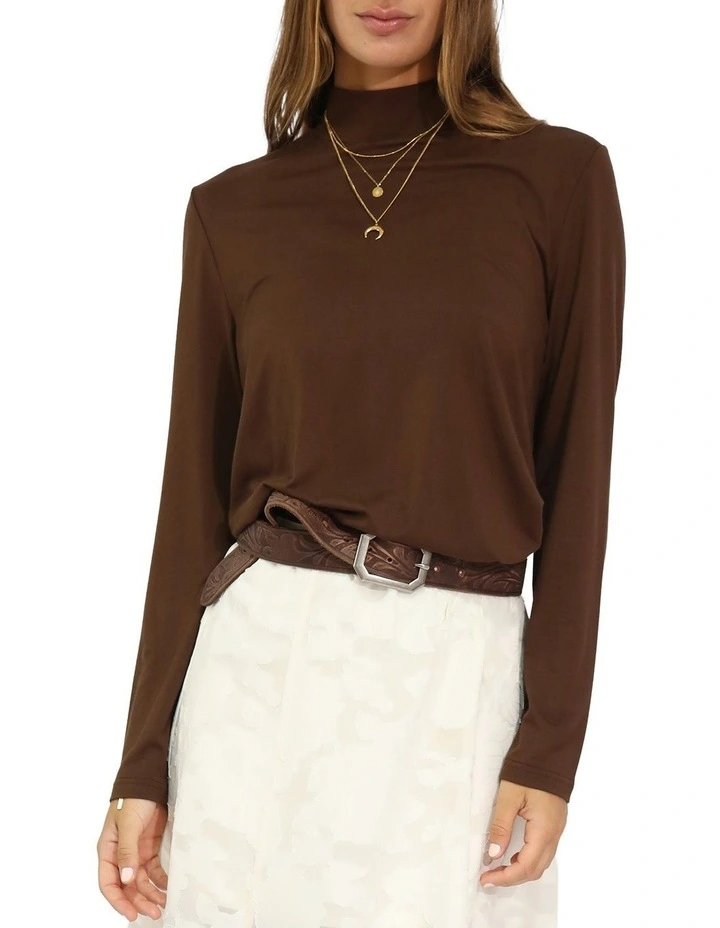 Easy Love Long Sleeve Top in Chocolate image 1