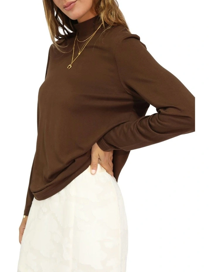 Easy Love Long Sleeve Top in Chocolate image 3