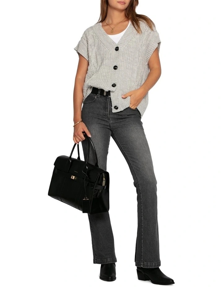 Rosette Knitted Vest in Grey image 4