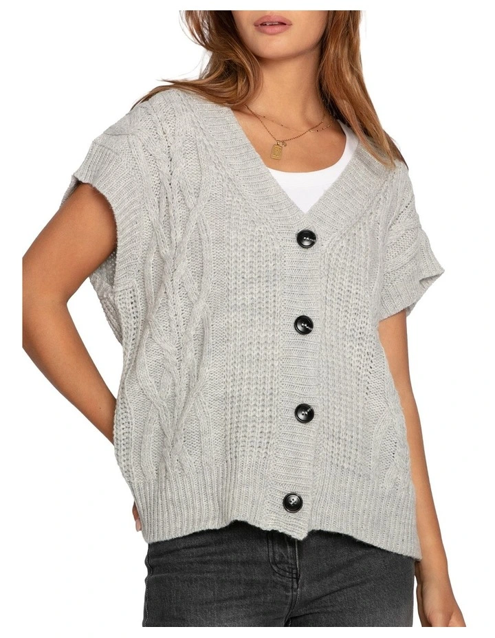 Rosette Knitted Vest in Grey image 5