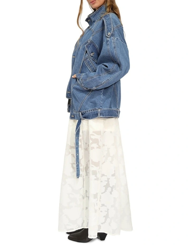 Downtown Oversized Jacket in Medium Denim Wash image 3
