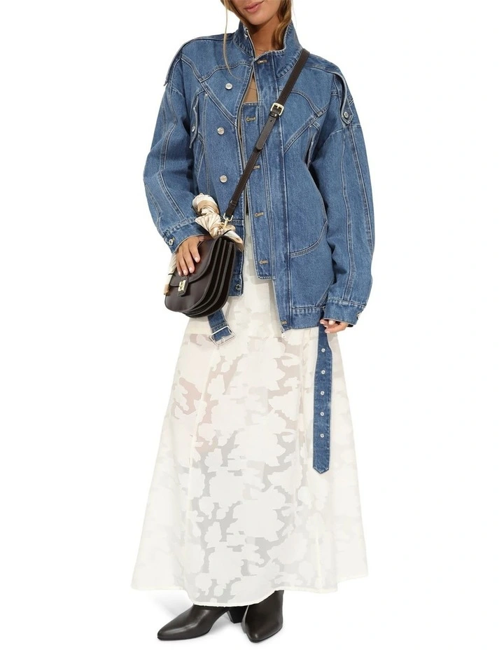 Downtown Oversized Jacket in Medium Denim Wash image 5