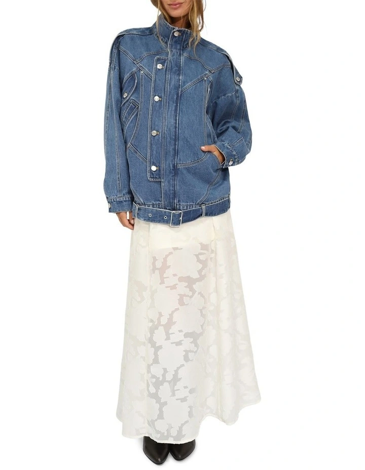 Downtown Oversized Jacket in Medium Denim Wash image 6