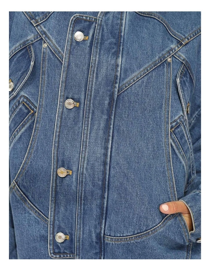 Downtown Oversized Jacket in Medium Denim Wash image 7
