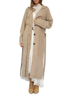 Live In Dream Maxi Trench Cardigan in Khaki