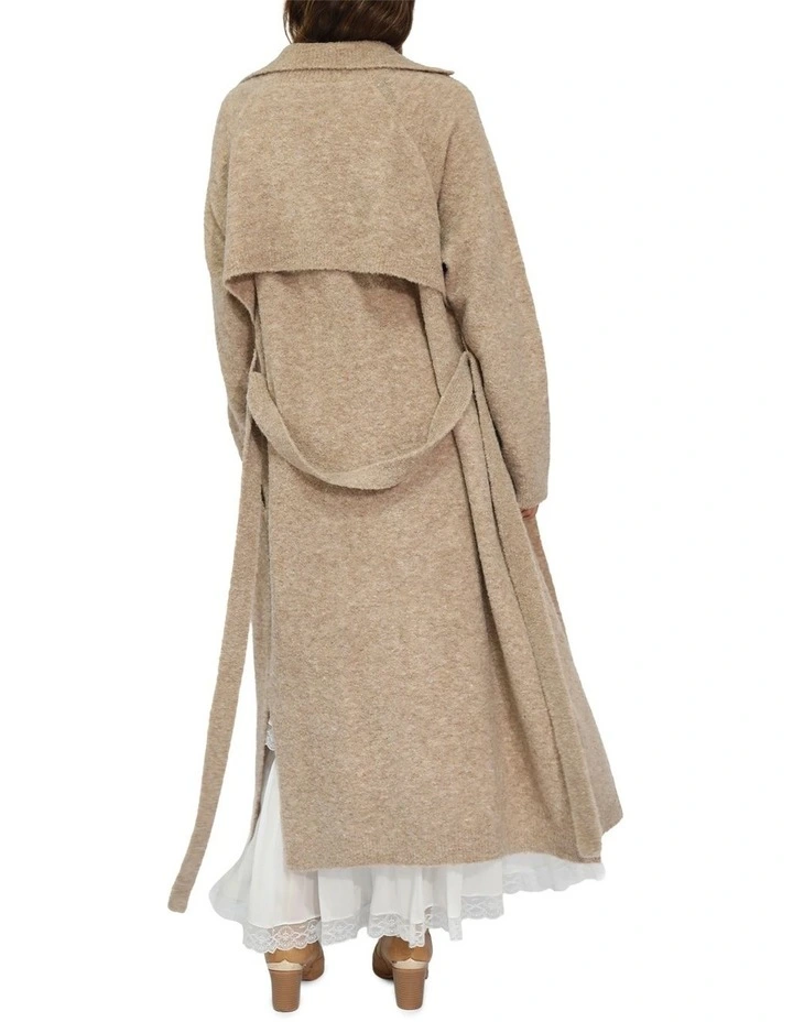 Live In Dream Maxi Trench Cardigan in Khaki image 4