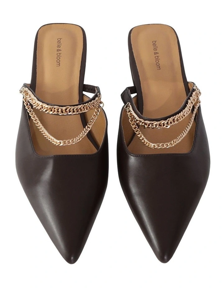 On The Go Leather Flat in Chocolate image 2