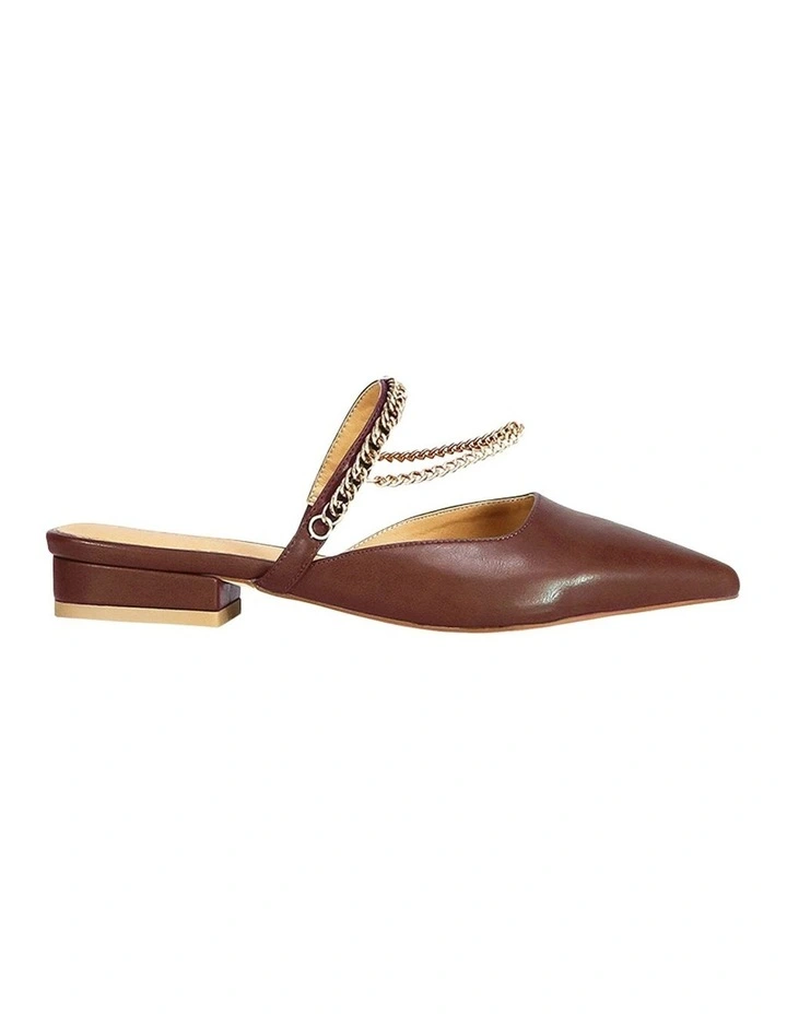 On The Go Leather Flat in Chocolate image 2