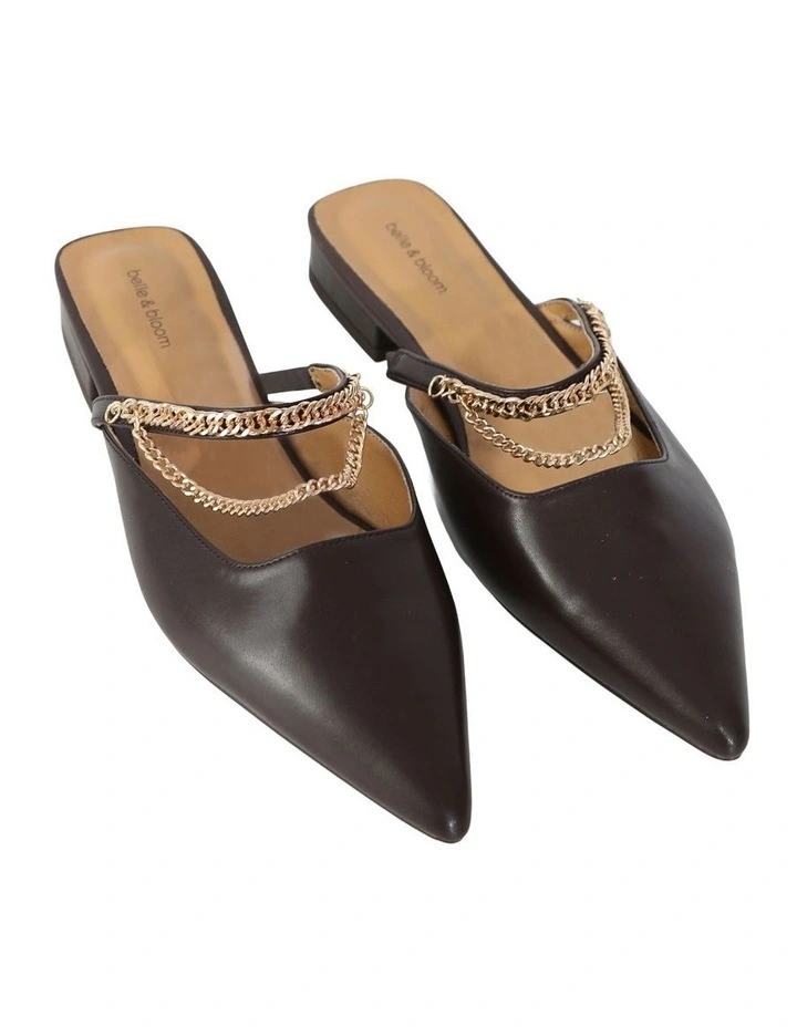 On The Go Leather Flat in Chocolate image 3