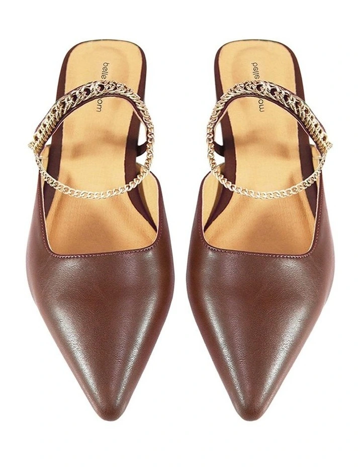 On The Go Leather Flat in Chocolate image 3