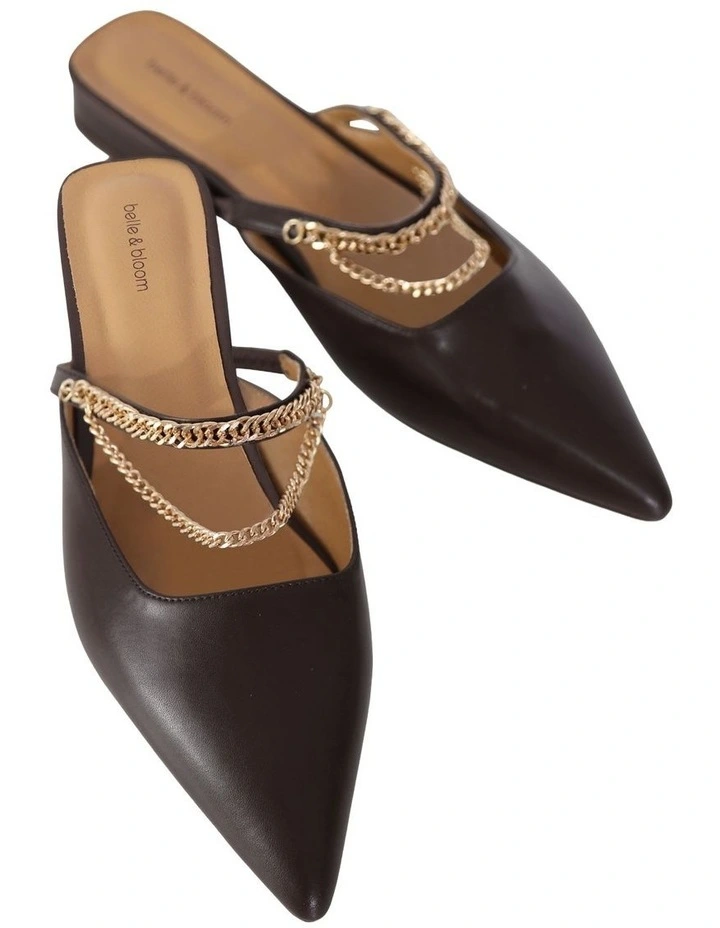 On The Go Leather Flat in Chocolate image 5