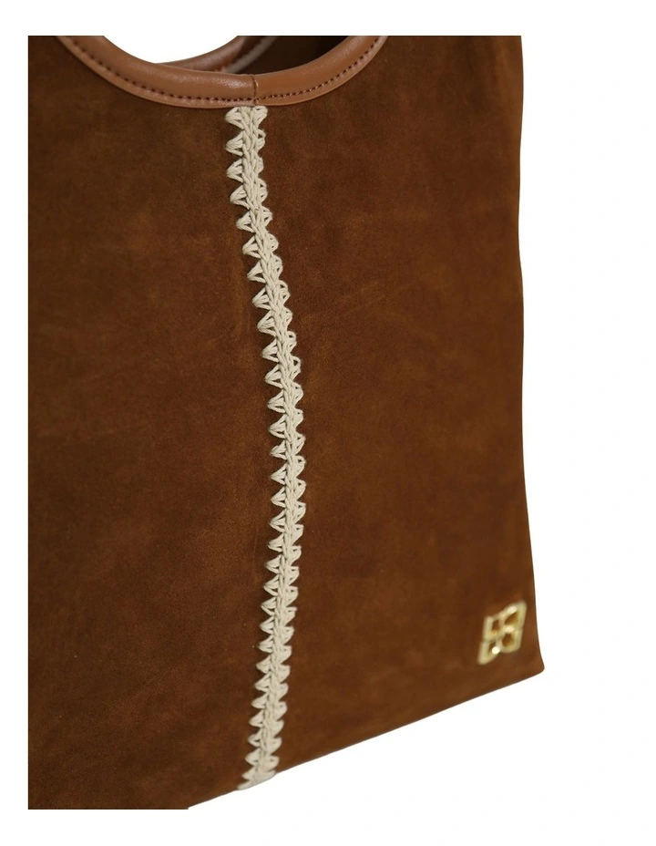 Back To Friends Suede Shopper in Tan image 6