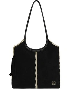 Back To Friends Suede Shopper in Black