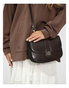 Shy Boy Top Handle Folio Bag in Chocolate