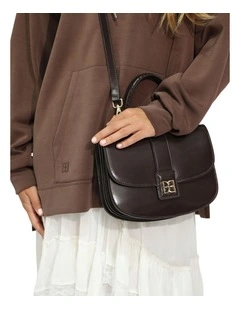 Shy Boy Top Handle Folio Bag in Chocolate