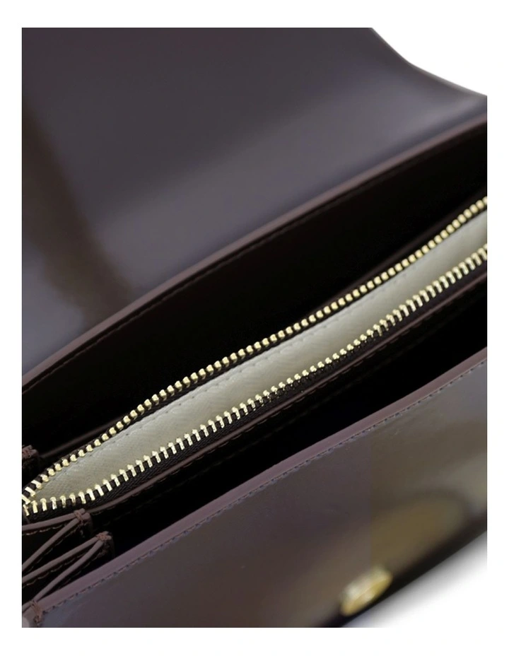 Shy Boy Top Handle Folio Bag in Chocolate image 7