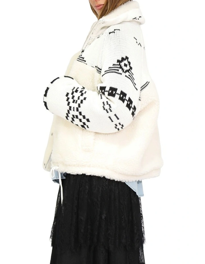Billie Fair Isle Jacket in Egret/Black image 3