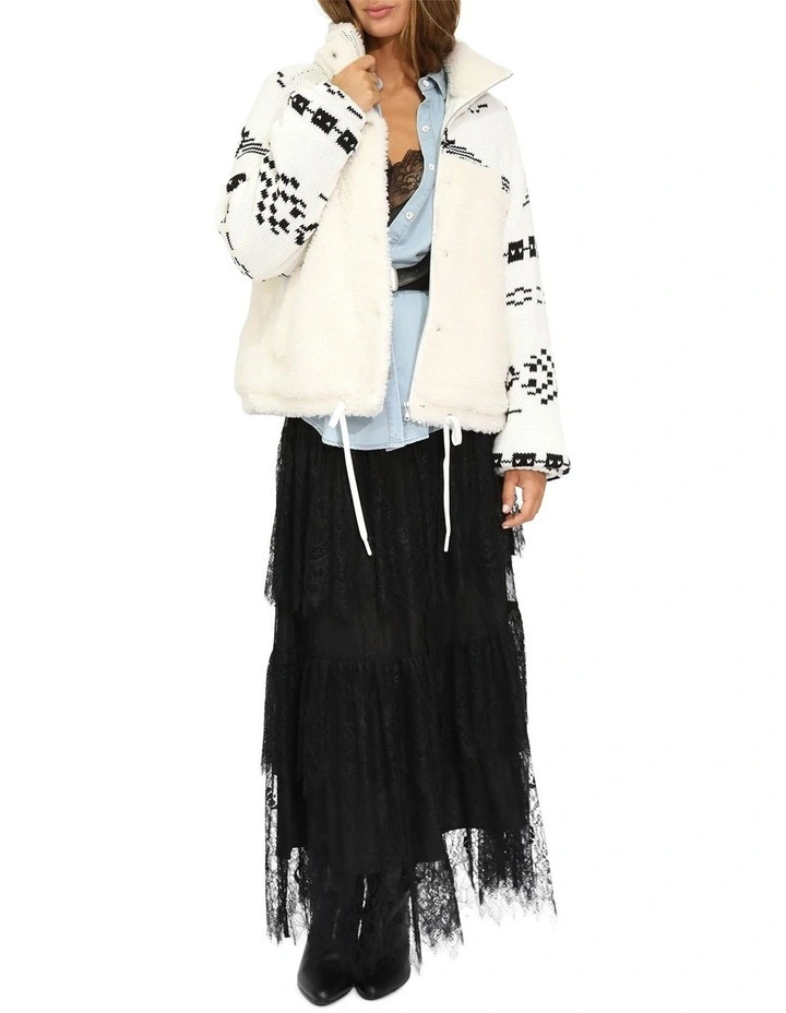 Billie Fair Isle Jacket in Egret/Black image 5