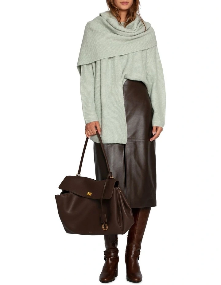 Wrap Me Up Scarf Sweater in Mint image 6