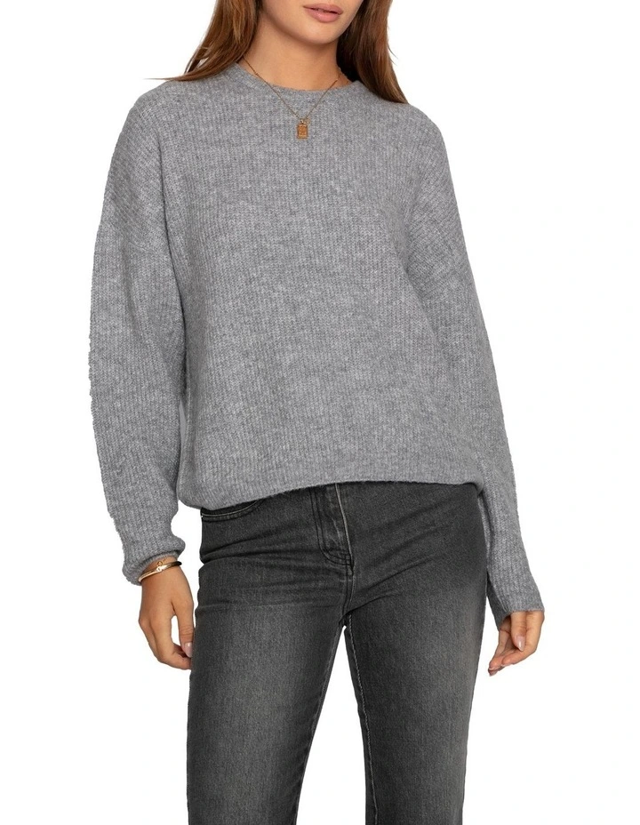 Wrap Me Up Scarf Sweater in Grey Melange image 2