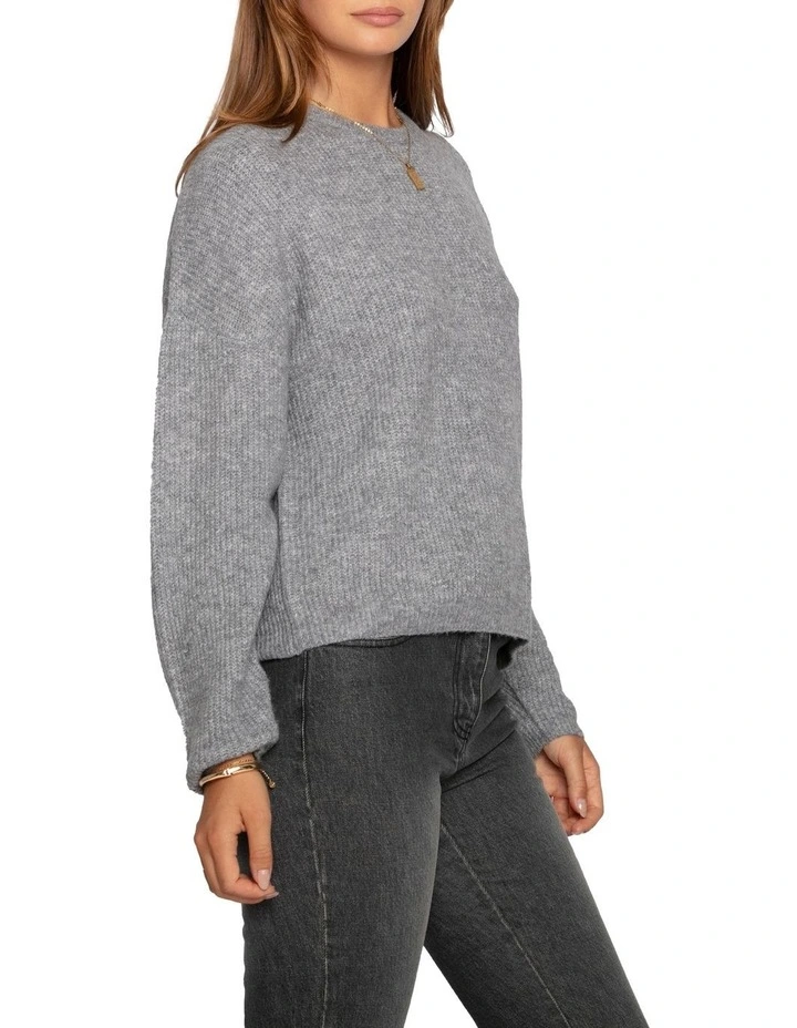 Wrap Me Up Scarf Sweater in Grey Melange image 3