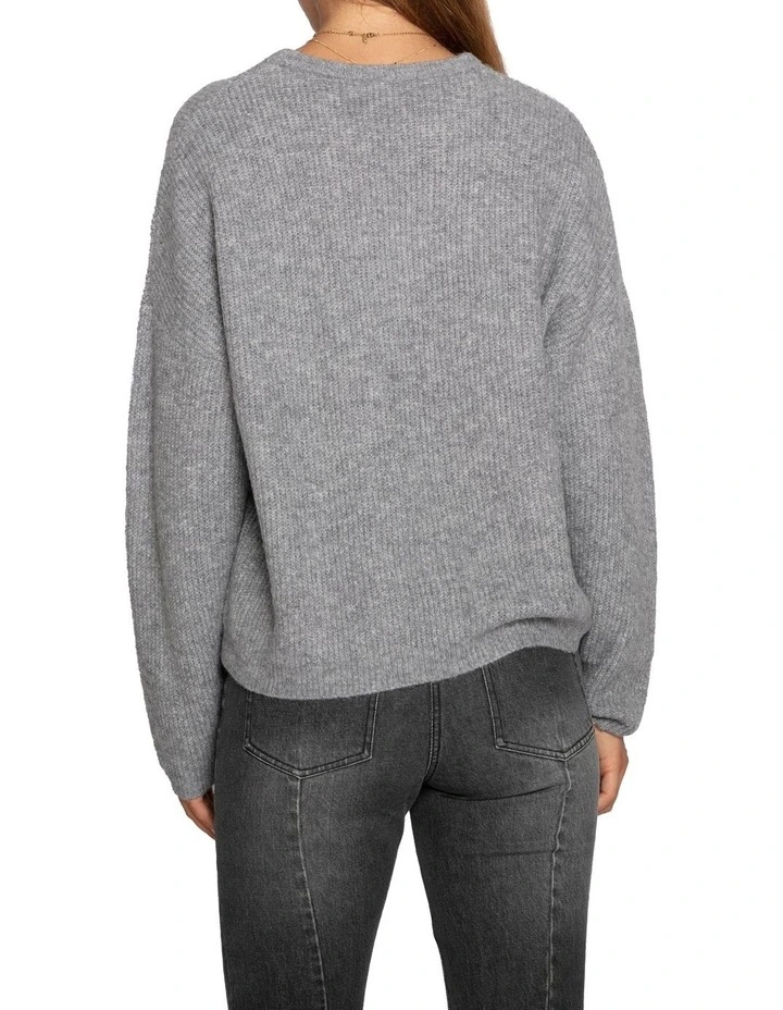 Wrap Me Up Scarf Sweater in Grey Melange image 4