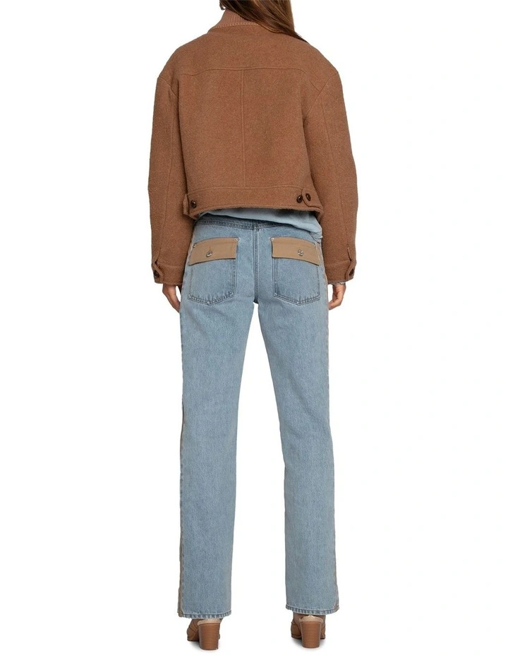 Rebel Mid Rise Side Stripe Denim Jeans in Light Denim Wash image 3