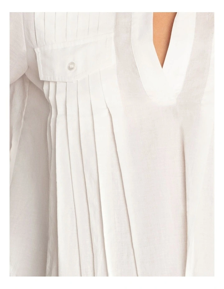 Catch Feelings Pintuck Shirt in White image 7