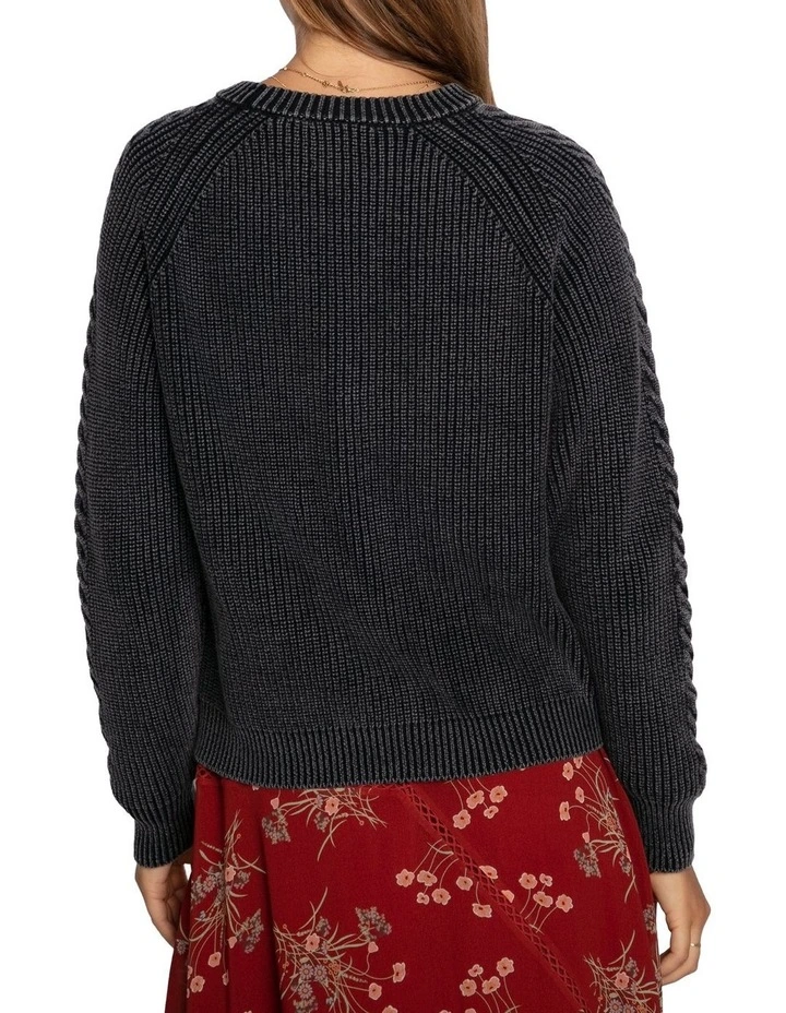 Hudson Street Cable Garment Dyed Sweater in Navy image 3