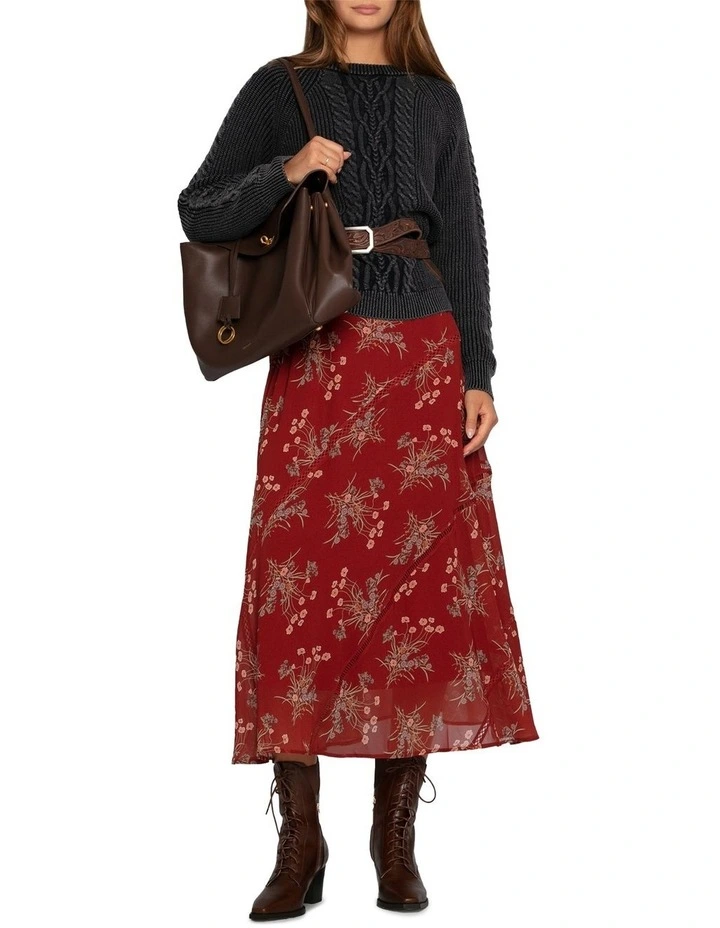 Hudson Street Cable Garment Dyed Sweater in Navy image 4