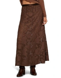Play It Cool Coupe Maxi Skirt in Chocolate