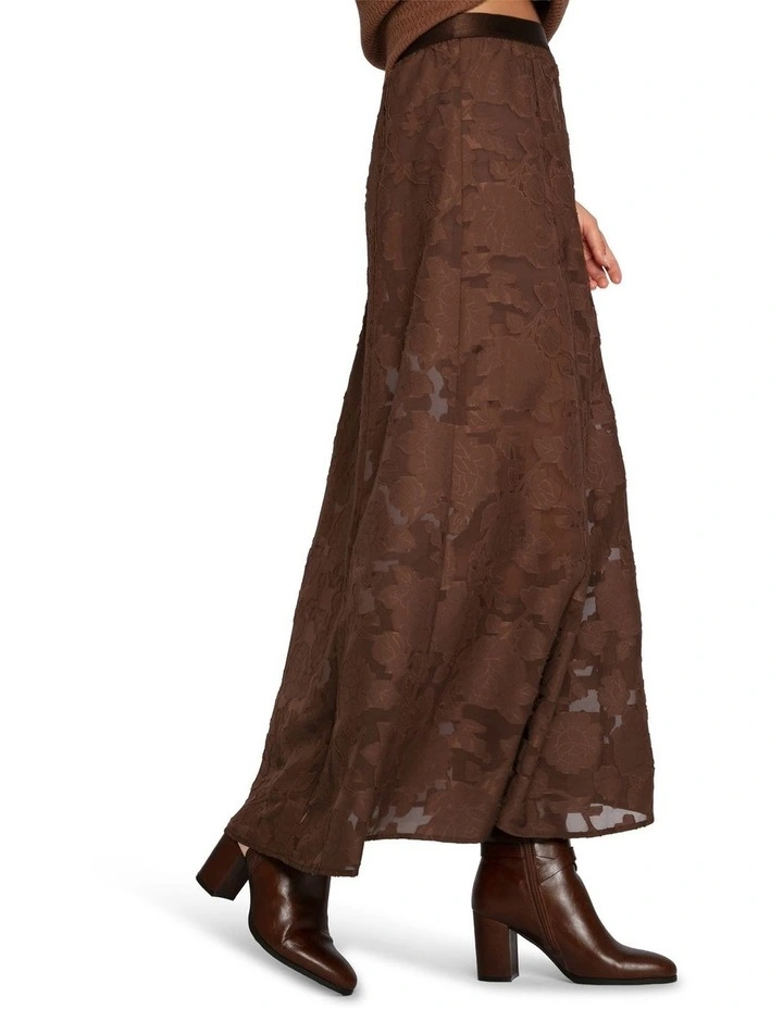Play It Cool Coupe Maxi Skirt in Chocolate image 3