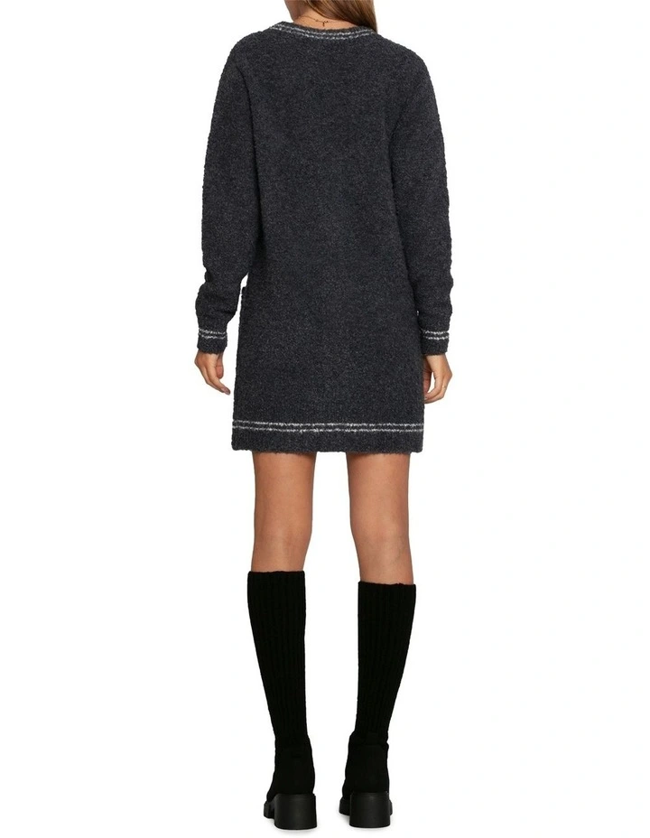 Cute In This Mini Cardigan Dress in Charcoal image 4