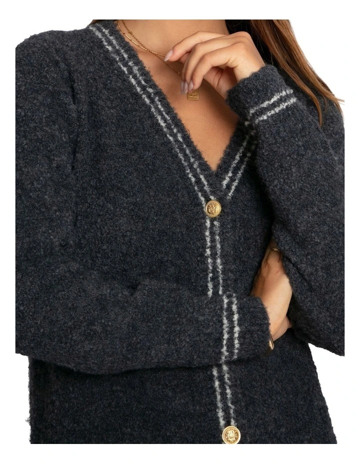 Cute In This Mini Cardigan Dress in Charcoal image 6