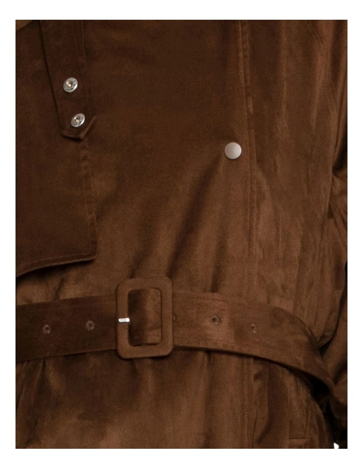 Long Lost Lover Soft Maxi Trench Coat in Tobacco image 3