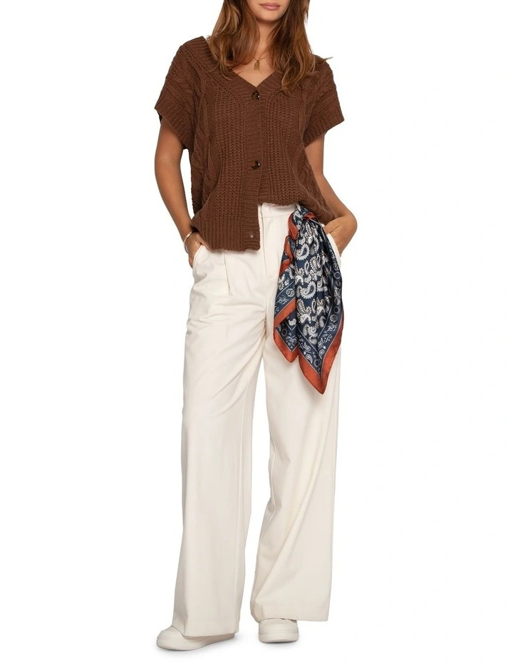 Rosette Knitted Vest in Chocolate image 2