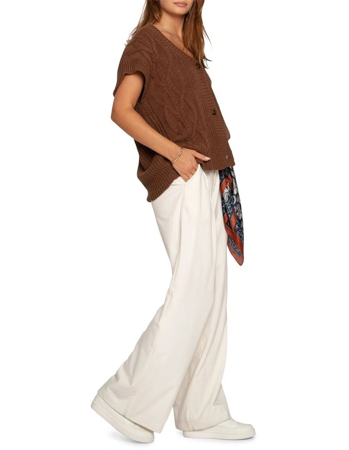 Rosette Knitted Vest in Chocolate image 3