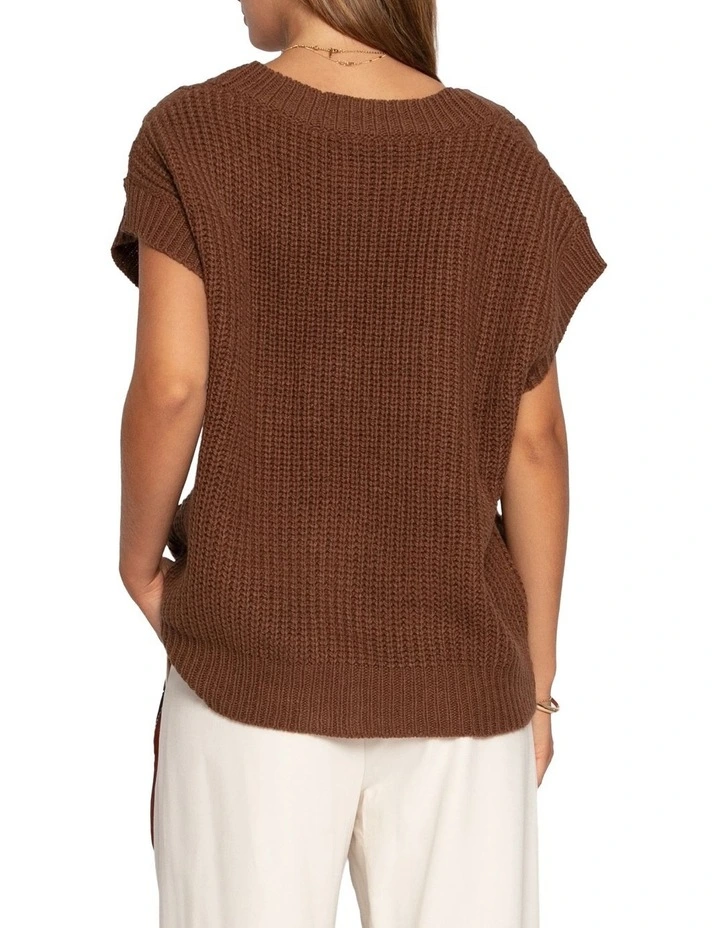 Rosette Knitted Vest in Chocolate image 4