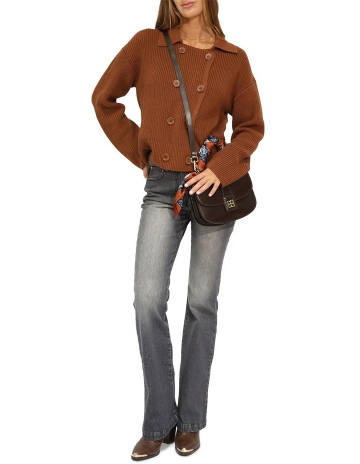 Make It With You Buttoned Cardi Jacket in Dark Vicuna image 5