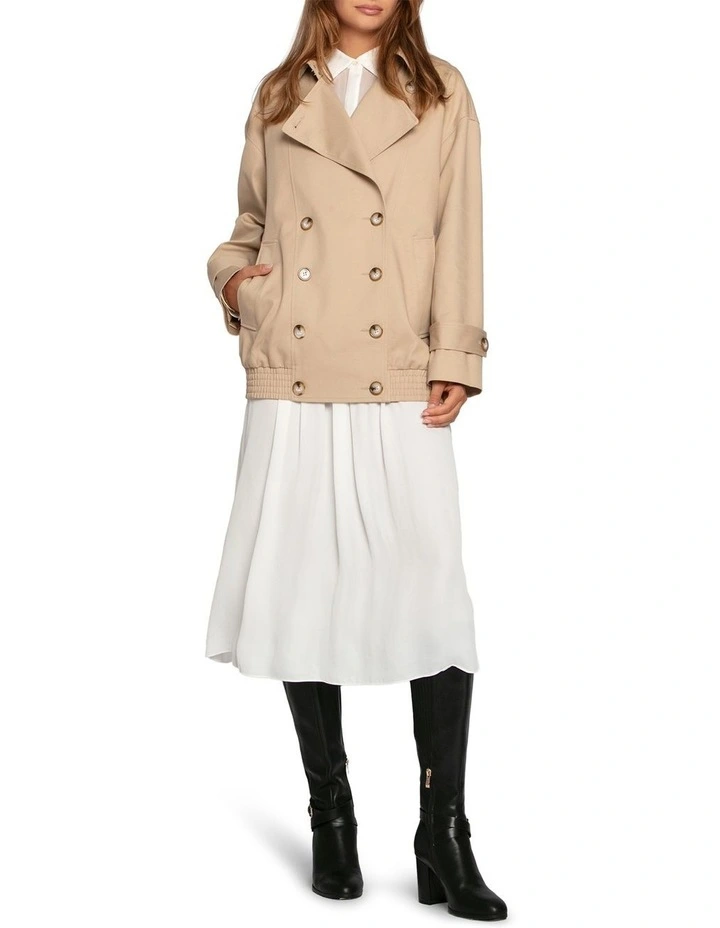 Weekend Trench Bomber Jacket in Tan image 2