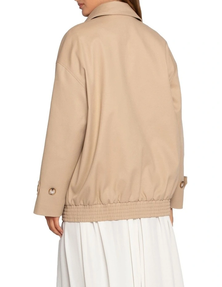 Weekend Trench Bomber Jacket in Tan image 4