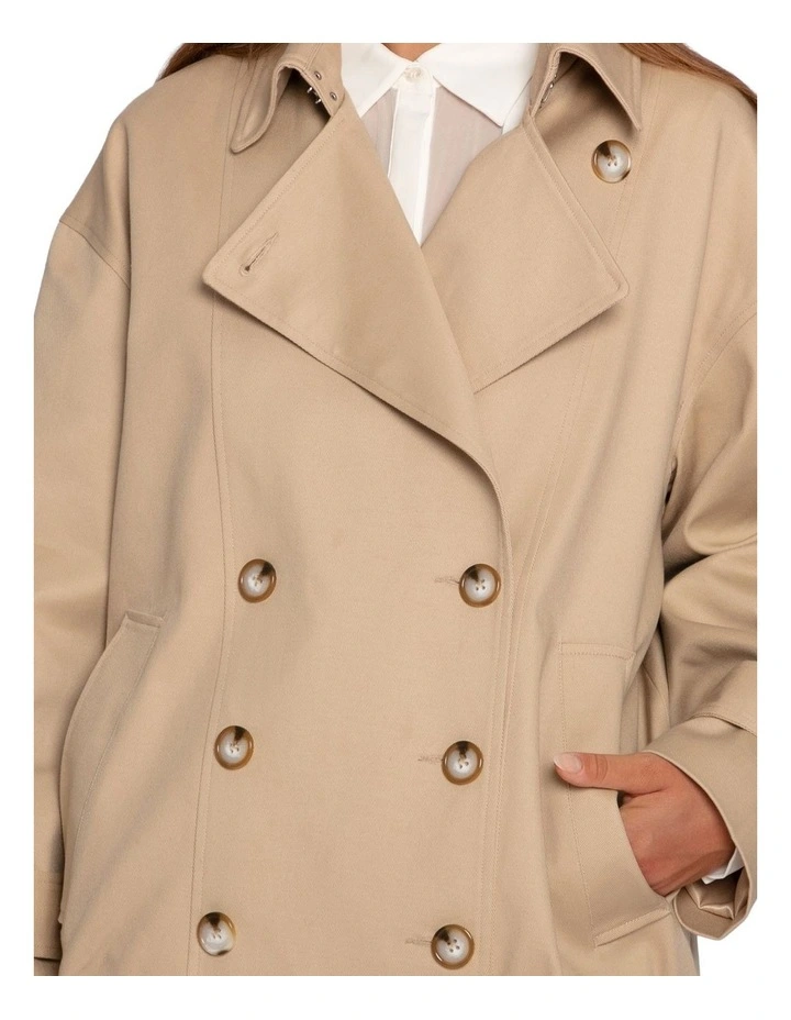 Weekend Trench Bomber Jacket in Tan image 6