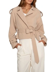 Fast Car Trench Jacket in Light Camel