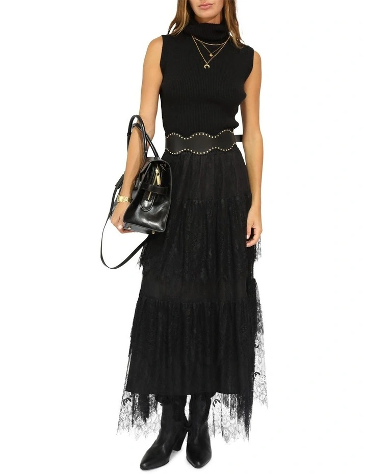 Equation Sleeveless Turtleneck Knit Top in Black image 5