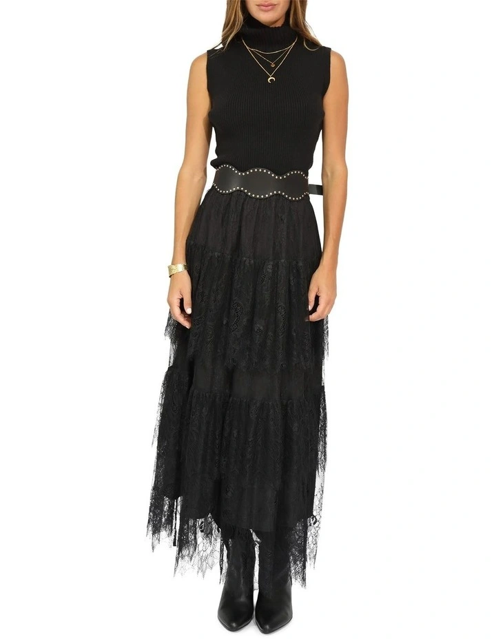 Equation Sleeveless Turtleneck Knit Top in Black image 6