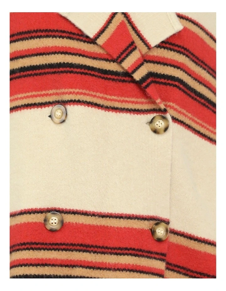 So Many Likes Oversized Knitted Cardigan Coat in Stripe image 6