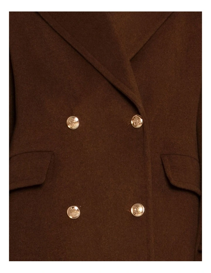 Command Wool Blend Double Breast Maxi Coat in Chocolate image 6