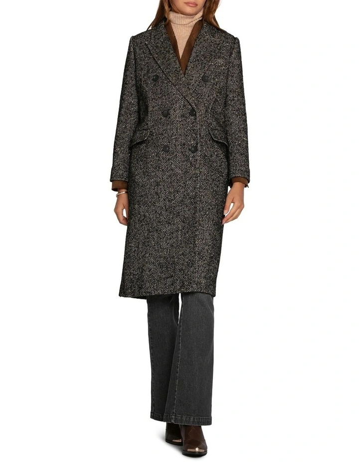 Wherever I Go Tweed Coat in Black image 2