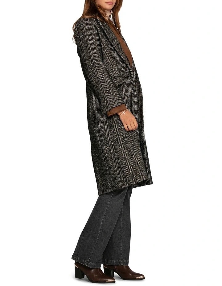 Wherever I Go Tweed Coat in Black image 3