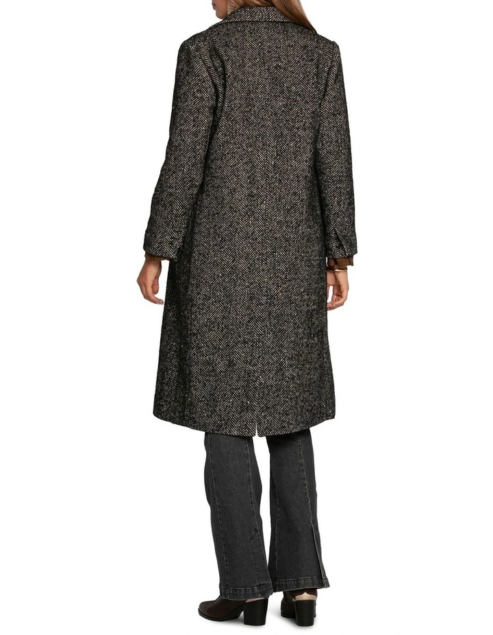 Wherever I Go Tweed Coat in Black image 4